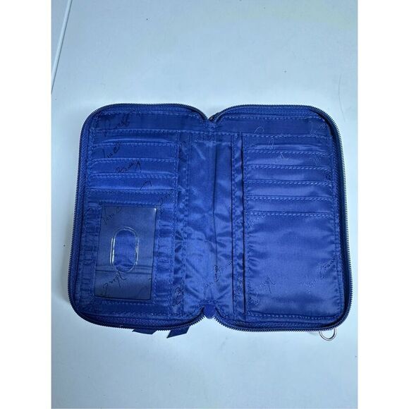 Vera Bradley COBALT TILE All In One CROSSBODY Wallet WRISTLET Cell Phone BAG - Picture 9 of 13